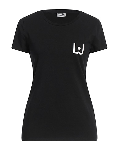 LIU •JO Basic T-Shirt Schwarz 95% Baumwolle, 5% Elastan