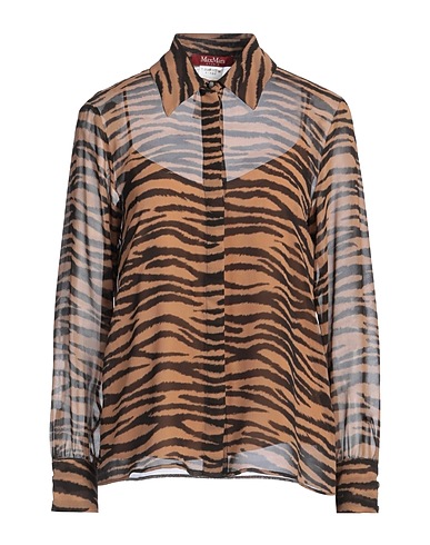 MAX MARA STUDIO Patterned shirts & blouses Brown 100% Silk