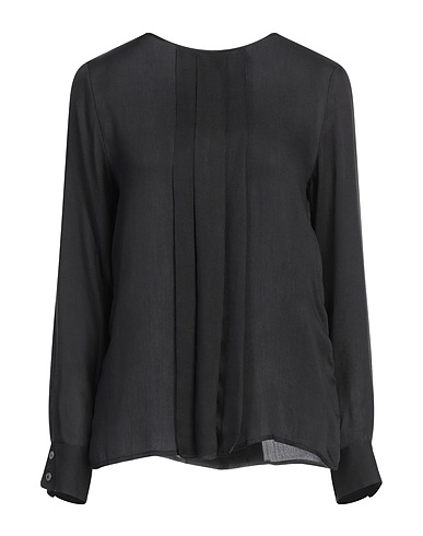 GRIFONI Solid colour shirts & blouses Black 76% Viscose, 24% Silk