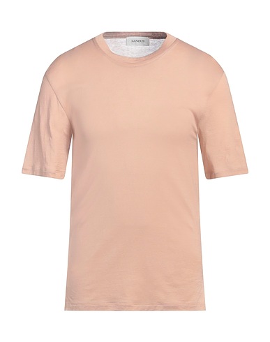 LANEUS Basic T-Shirt Light brown 100% Cotton