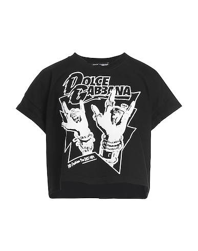 DOLCE&GABBANA Crop top Black 100% Cotton