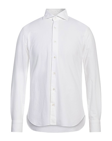 DANDYLIFE by BARBA Solid colour shirt White 100% Cotton