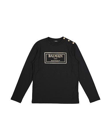 BALMAIN T-shirt Black 70% Cotton, 30% Wool