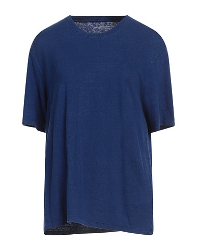 MAJESTIC FILATURES Basic T-Shirt Blue 94% Linen, 6% Cotton