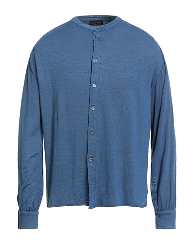 ROBERTO COLLINA Solid color shirt 97% Linen, 3% Elastane