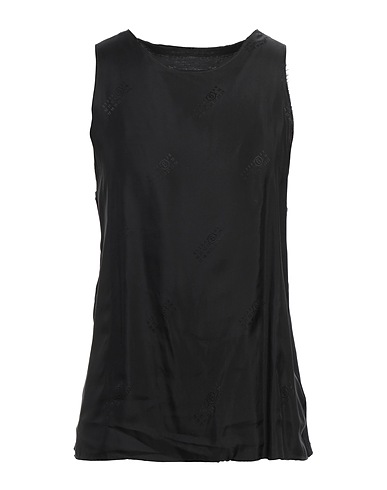 MM6 MAISON MARGIELA Tank top Black 100% Cotton, Viscose