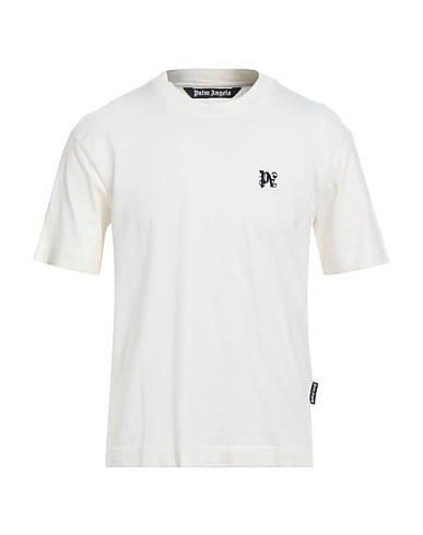 PALM ANGELS Basic T-Shirt Ivory 100% Organic cotton, Polyester
