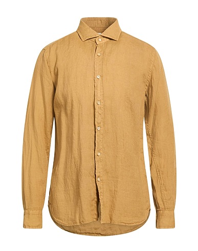 GUGLIELMINOTTI Einfarbiges Hemd CAMMELLO 100% Leinen