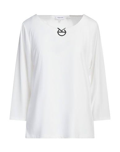 CALVIN KLEIN T-shirt Bianco 95% Poliestere, 5% Elastan