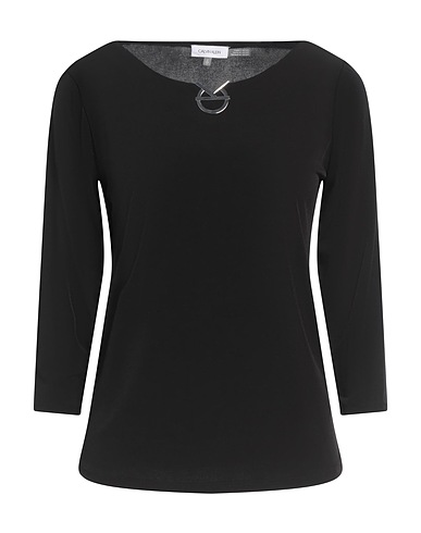 CALVIN KLEIN T-shirt Nero 95% Poliestere, 5% Elastan