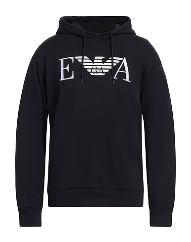 EMPORIO ARMANI Hooded sweatshirt Midnight blue 100% Cotton
