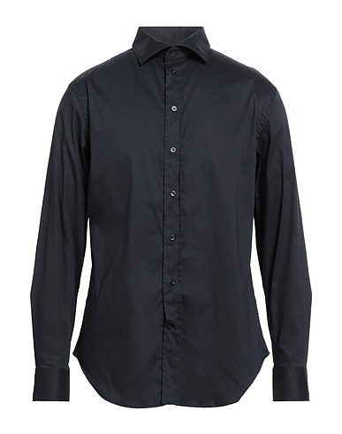 EMPORIO ARMANI Camicia tinta unita Blu notte 76% Cotone, 21% Poliammide, 3% Elastan