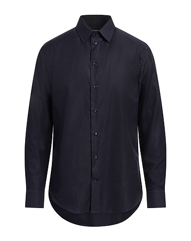 EMPORIO ARMANI Camicia tinta unita Blu notte 100% Cotone