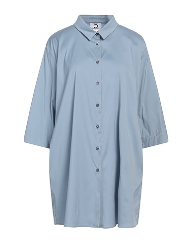 VOYAGE by MARINA RINALDI Solid colour shirts & blouses Light blue 78% Cotton, 20% Polyamide, 2% Elastane