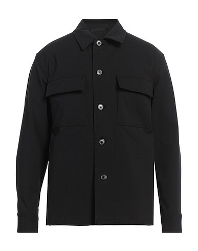 THEORY Solid colour shirt Black 53% Cotton, 39% Nylon, 8% Elastane