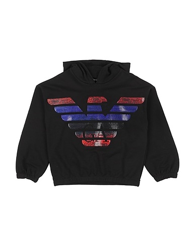EMPORIO ARMANI Hooded sweatshirt Black 83% Cotton, 17% Polyester