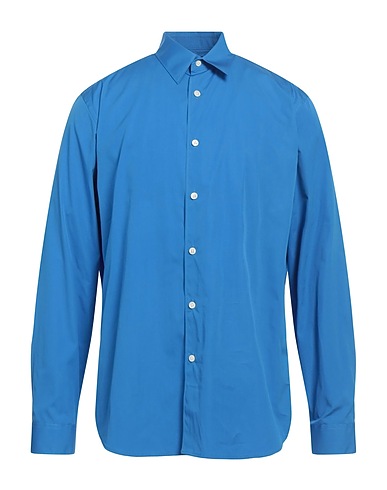 THEORY Solid colour shirt Azure 100% Cotton