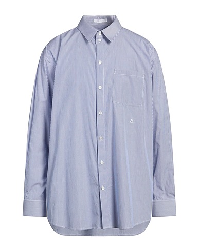 HELMUT LANG Gestreiftes Hemd Blau 100% Baumwolle