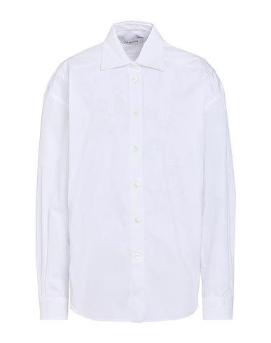 LANEUS Solid colour shirts & blouses White 100% Cotton