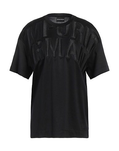 EMPORIO ARMANI T-shirt Black 70% Lyocell, 30% Cotton, Polyester