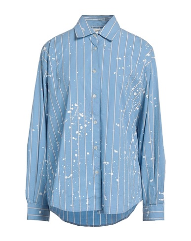 LANEUS Gestreiftes Hemd Hellblau 97% Baumwolle, 3% Elastan