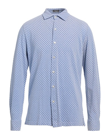 ROSSOPURO Patterned shirt Light blue 100% Cotton