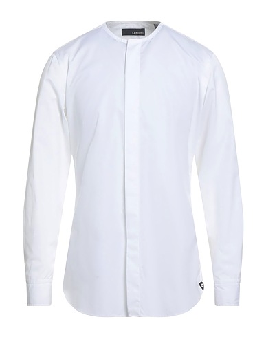 LARDINI Solid colour shirt White 100% Cotton