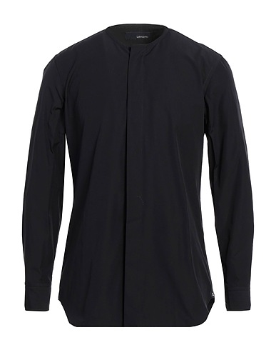 LARDINI Camicia tinta unita Nero 100% Cotone