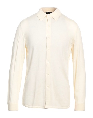 THEORY Camisa lisa Marfil 98% Lana Merina, 2% Otras Fibras