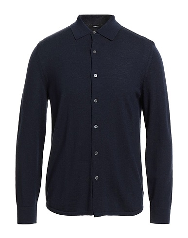 THEORY Camisa lisa Azul noche 98% Lana Merina, 2% Otras Fibras