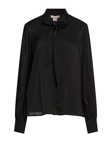 TWINSET Solid colour shirts & blouses NERO 58% Acetate, 42% Viscose