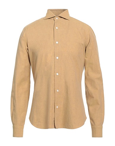 BARBA Napoli Solid colour shirt Mustard 100% Cotton