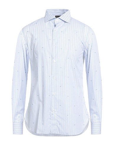 EMPORIO ARMANI Striped shirt Sky blue 100% Cotton