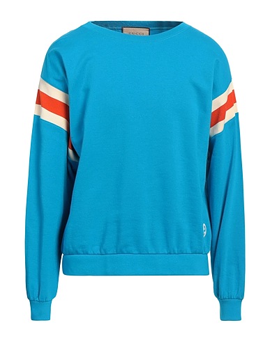 GUCCI Sweatshirt Turquoise 100% Cotton, Elastane, Polyester