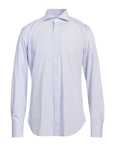 BORSA Checked shirt Light blue 100% Cotton