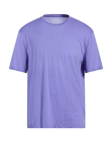 FEDELI Basic T-Shirt Purple 100% Cotton