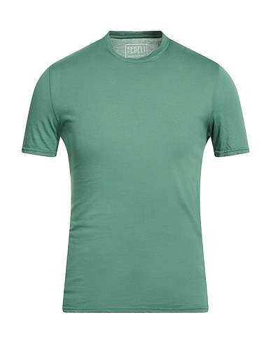 FEDELI Basic t-Shirt Πράσινο 100% Βαμβάκι