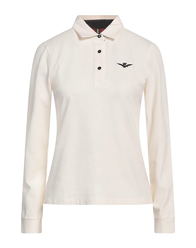 AERONAUTICA MILITARE Polo shirt Cream 92% Cotton, 8% Elastane