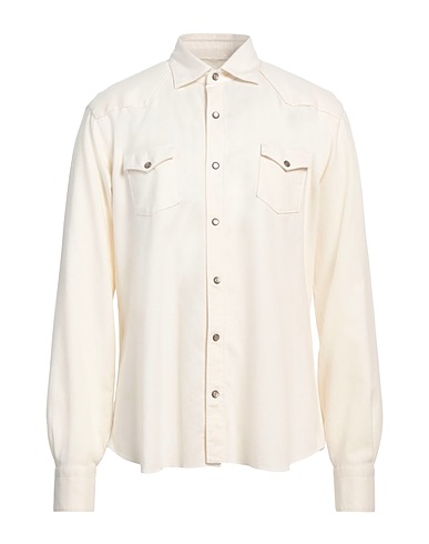 BARBA Napoli Solid color shirt Ivory 100% Cotton