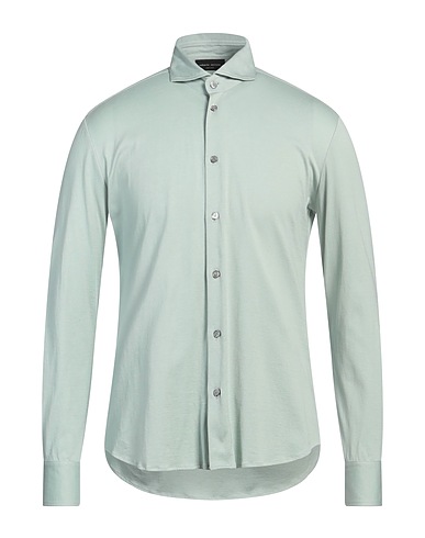 ROBERTO COLLINA Solid color shirt Sage green 100% Cotton