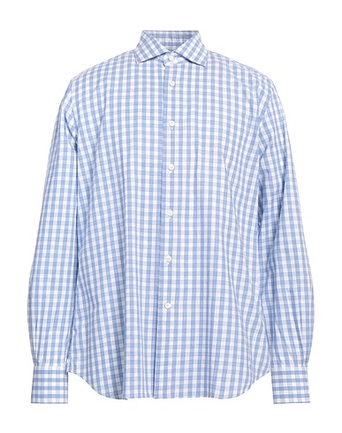 BORSA Camicia a quadri Blu chiaro 100% Cotone