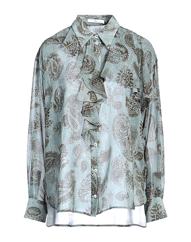 HIGH Patterned shirts & blouses USE Pastel blue 100% Silk
