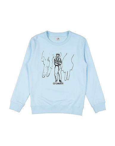 C.P. COMPANY UNDERSIXTEEN Sweatshirt Sky blue 100% Cotton, Polyester