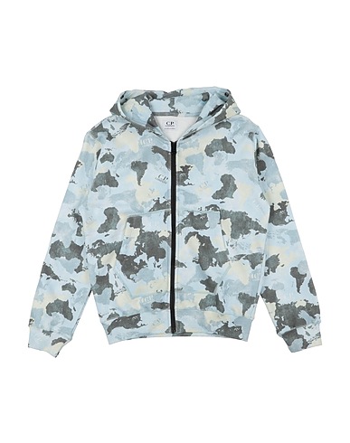 C.P. COMPANY UNDERSIXTEEN Hooded sweatshirt Sky blue 100% Cotton, Elastane