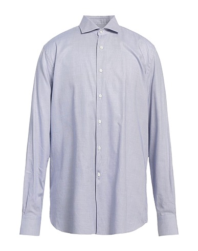 BORSA Patterned shirt Light blue 100% Cotton