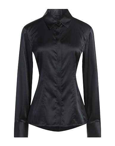 HELMUT LANG Solid colour shirts & blouses Black 93% Silk, 7% Elastane