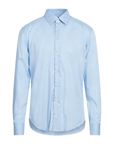 EMPORIO ARMANI Solid colour shirt Sky blue 100% Cotton