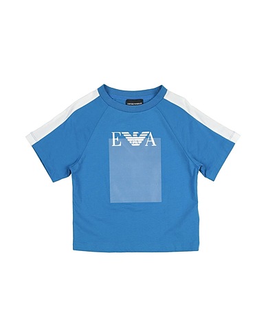 EMPORIO ARMANI T-shirt Pastel blue 100% Cotton