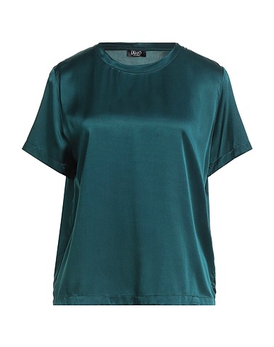 LIU •JO Top Dark green 58% Viscose, 35% Silk, 7% Elastane