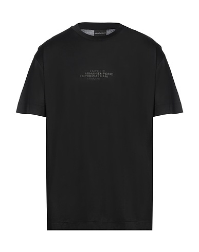 EMPORIO ARMANI T-shirt Μαύρο 70% Lyocell, 30% Βαμβάκι